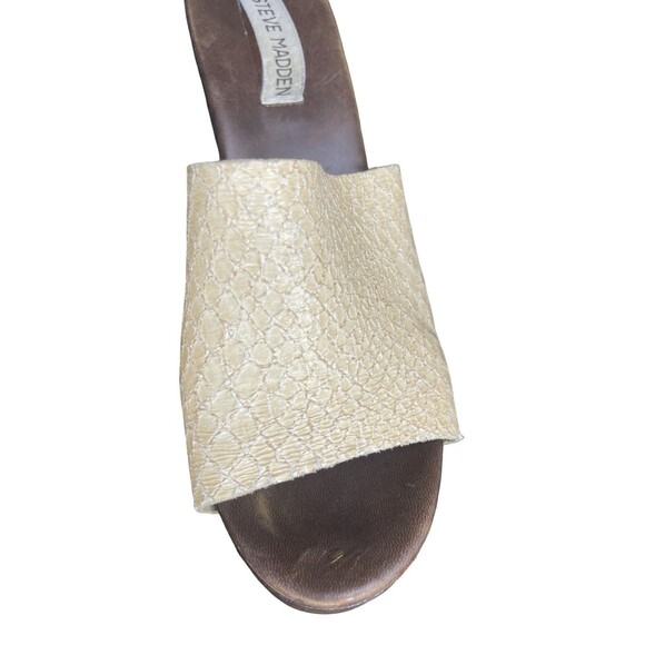 Steve Madden 40 9 Ultra High Wedge platform Wood Slip On Heel Snake Skin - Picture 6 of 12